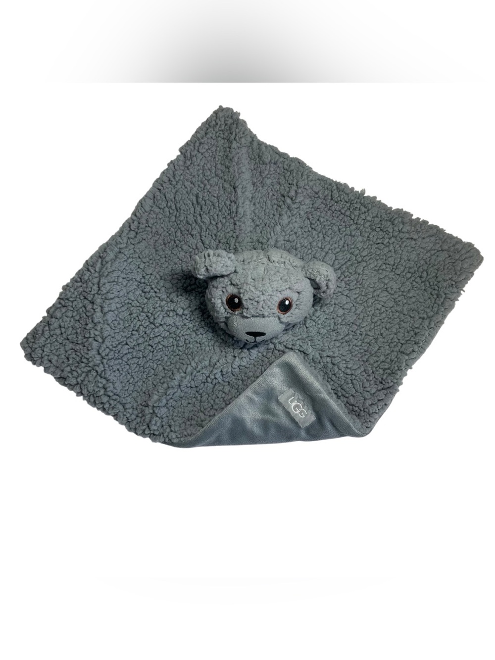 UGG Teddy Bear Classic Sherpa Lovey 13” Security Blanket Seal Gray.